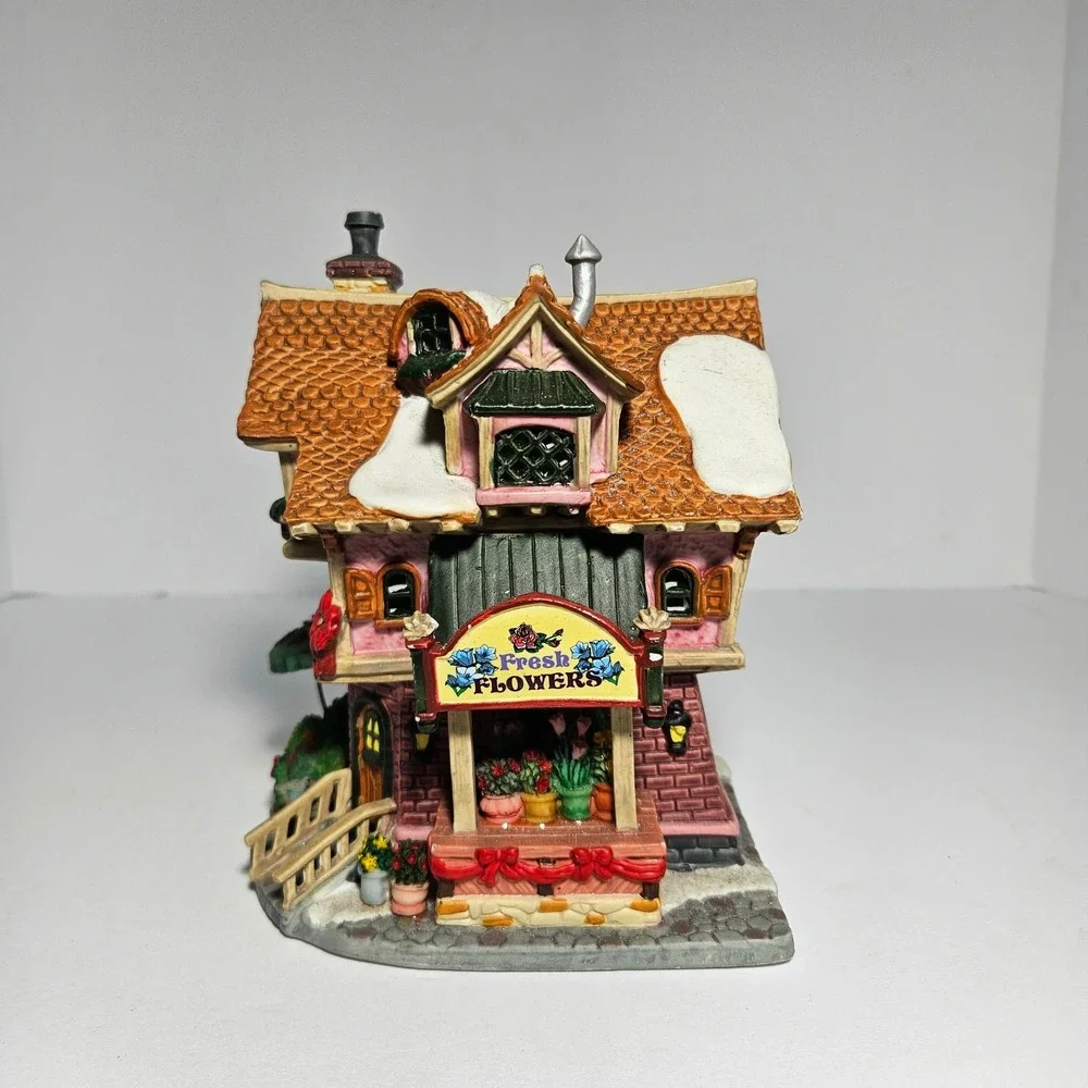 Lemax Coventry Cove 2003 Charlotte's Flower Shop Porcelain Lighted House Village
